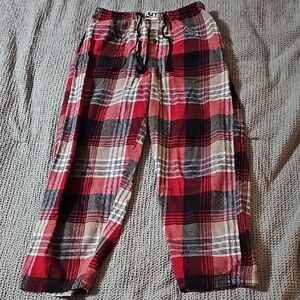 Lazy One Moose Pajama Pants Size Small Unisex Red Black Plaid Flannel Lounge